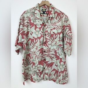 Tommy Bahama Men’s Linen Camp Collar Shirt XL Hawaiian Floral Short Sleeve